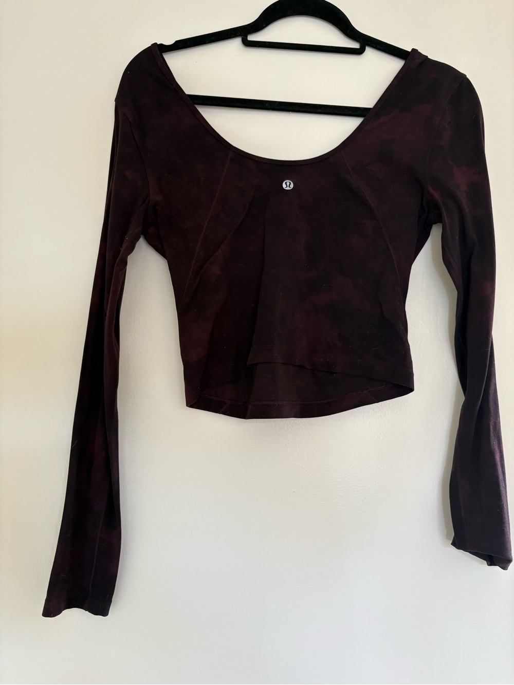 lululemon athletica Long Sleeve Cropped Top — Deep Burgundy